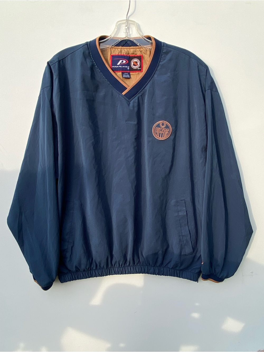 Vintage Pro Player Edmonton Oilers Navy Pullover Windbreaker